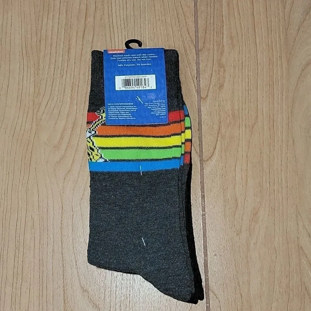 SPONGEBOB SQUAREPANTS RAINBOW PRIDE CREW SOCKS